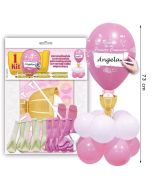 Ballons communion - rose et blanc