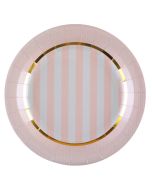 10 assiettes roses et or