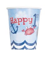 8 gobelets happy 1er anniversaire thème mer