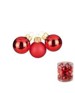 15 mini boules de Noël rouges