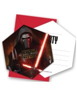 6 cartes d'invitation avec enveloppes Star Wars VII