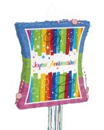Piñata Joyeux anniversaire multicolore