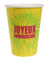 Gobelet Joyeux anniversaire jaune img1