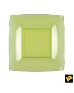 Assiette grande - vert anis transparent - x 8