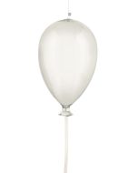 Faux ballon blanc transparent en verre à suspendre