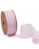 Ruban en dentelle rose 36 mm