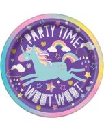 8 assiettes party time licorne