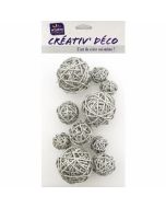 10 boules assorties – argent