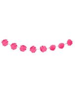Guirlande 12 pompons - fuchsia