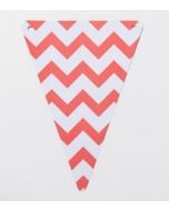 5 fanions chevron 15 x 21 cm – corail