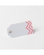 12 étiquettes chevron 6 x 3 cm – corail