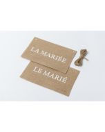 Lot de 2 dos de chaise en jute le marié et la mariée - 1