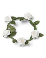 petite couronne fleurs papier blanc - 1