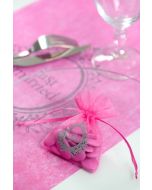 10 sachets organdi Just Married fuchsia 7,5 cm x 10 cm 