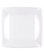 8 assiettes plates carrées – blanc