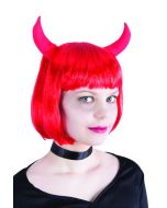 Perruque femme diablesse rouge