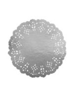 10 napperons dentelle argent - 11,5 cm 