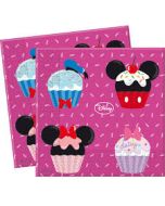 Serviettes Mickey et ses amis thème cupcake - x20