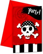 6 cartes invitations & enveloppes Pirate's Comeback