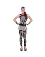 Costume fille squelette rebelle - Taille 8/10 ans
