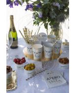 10 Gobelets jetables "Tchin tchin" blancs et or -1