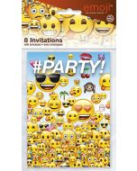 8 invitations avec enveloppes Emoji