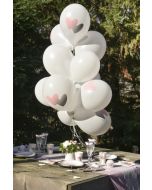 Ballons coeurs - rose x8