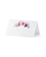 25 x Marque place floral champêtre, 9.5 x 5.5 cm