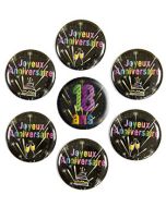 7 badges Anniversaire 18 ans - noir