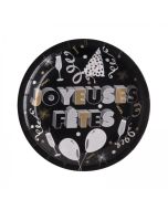 Assiette Joyeuses fêtes les 10 pièces de coloris noir