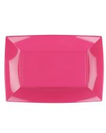 8 assiettes rectangulaire fuchsia