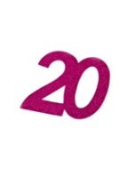 autocollant anniversaire 20 ans fuchsia