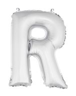 Ballon lettre R couleur argent