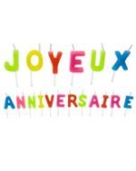 Bougies lettres sur piques joyeux anniversaire