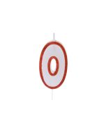 Bougie anniversaire 0 - contour rouge