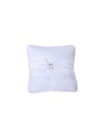 Coussin alliance dentelle et fleur