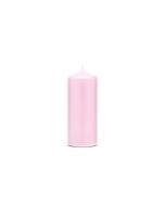 6 bougies pilier mat - couleur rose - 15 x 6 cm
