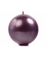 Bougie ronde métallisé prune 10cm