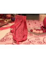 Bourses en jute fuchsia 