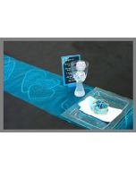 Chemin de table organza - coeur turquoise