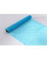 Chemin de table organza - Pois turquoise