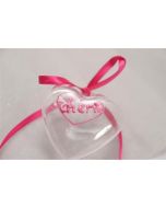 Stickers coeur transparent fuchsia