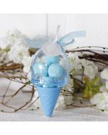 Cornet de glace transparent bleu 6 cm x 10 cm 