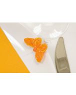 Papillons avec strass sur pince - orange