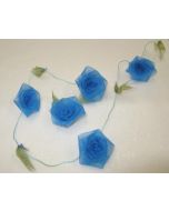 Guirlande de roses en organza - turquoise