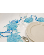 Guirlande de fleurs en plumes - turquoise