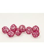 Boules déco aluminium - fuchsia - x12