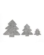 6 sapins pailletés - argent