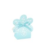 10 Boîtes à dragées fleur bleue