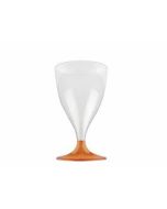 10 verres à vin orange transparent